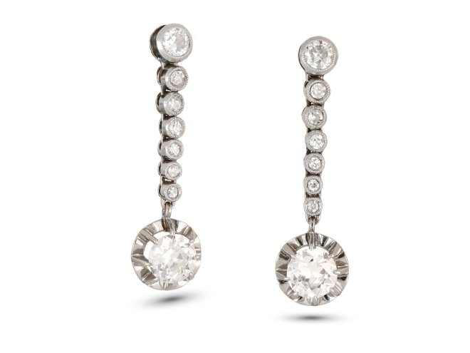 Edwardian diamond drop earrings.
