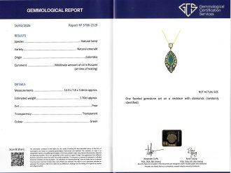 Colombian emerald and diamond pendant, circa 1880. 