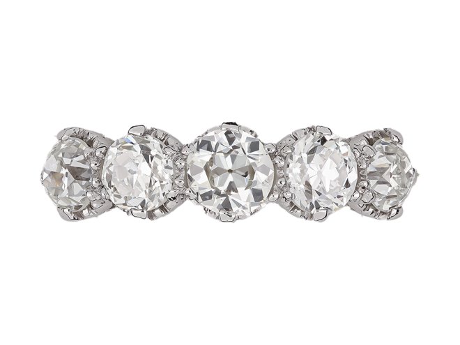 Edwardian diamond five stone ring, circa 1910