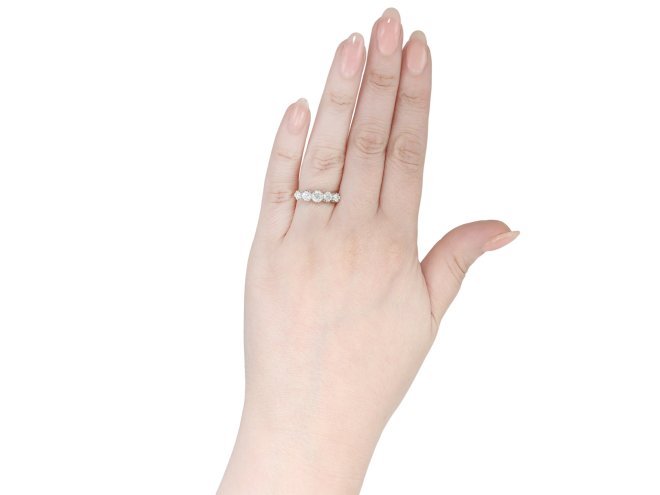 Edwardian old mine diamond five stone ring, circa 1910. 