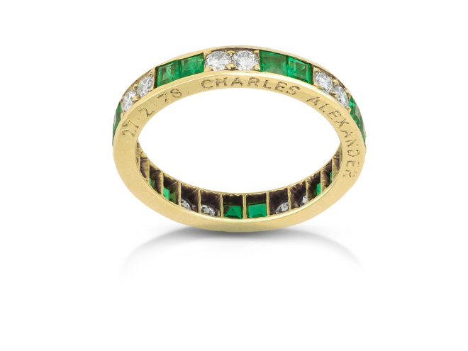 Cartier London emerald and diamond full eternity band
