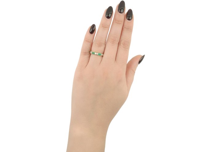 Cartier London emerald and diamond full eternity band