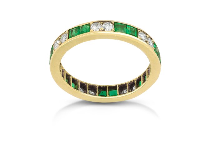 Cartier London emerald and diamond full eternity band