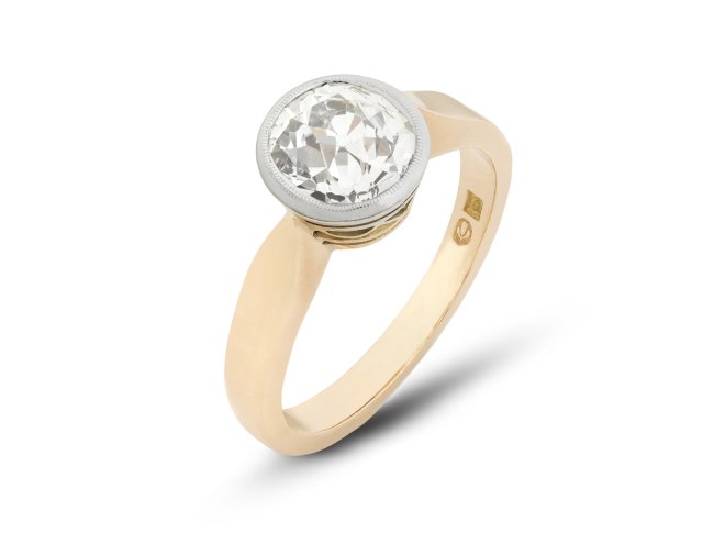 Diamond solitaire ring, Swedish, 1875.
