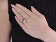 Fancy deep brown yellow diamond cluster ring, English, circa 1910. 