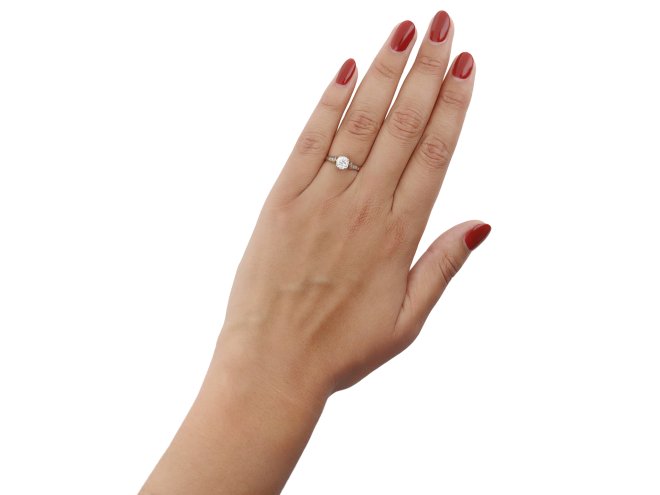 Old mine diamond flanked solitaire, circa 1910