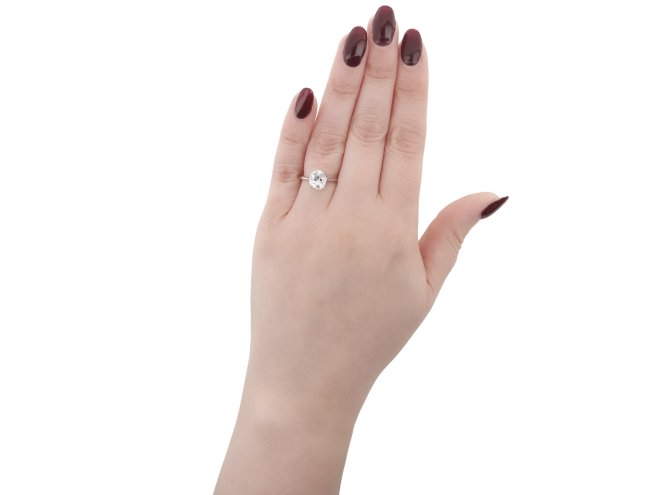 Old mine cut diamond solitaire ring, circa 1920.