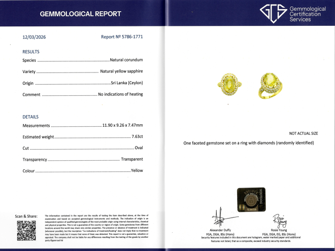 Yellow Ceylon sapphire and diamond cluster ring, French, circa 1970.