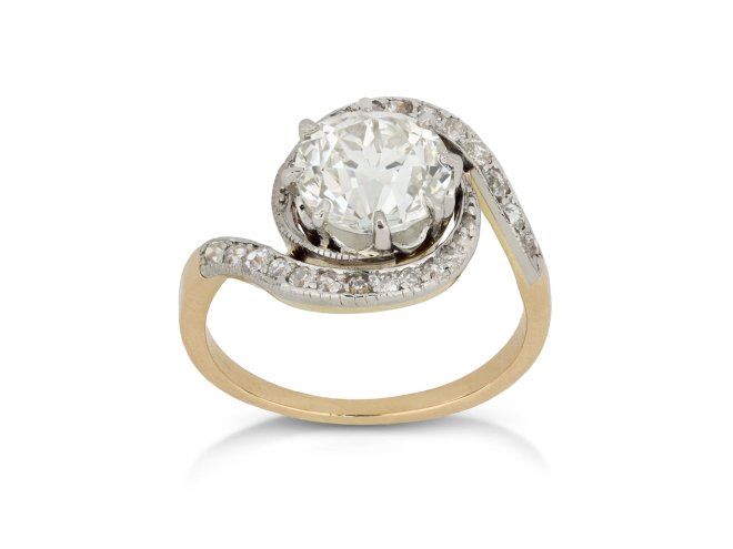 Edwardian diamond tourbillon ring, circa 1905. 