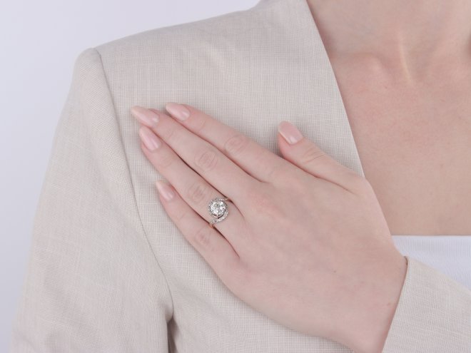 Edwardian diamond tourbillon ring, circa 1905. 