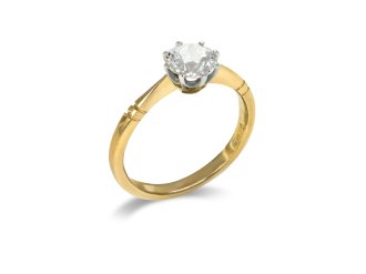 Old cut diamond solitaire ring, circa 1910.