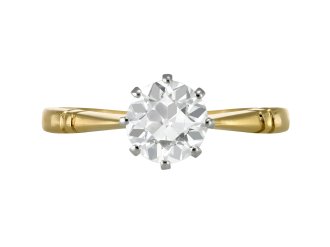 Old cut diamond solitaire ring, circa 1910.