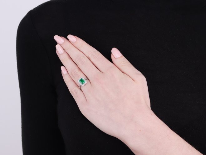 Colombian emerald and diamond coronet cluster, circa 1925.