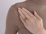 Art Nouveau gold signet ring, circa 1900. 