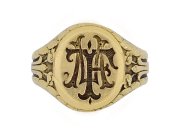 Art Nouveau gold signet ring, circa 1900. 