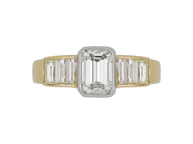 Vintage diamond solitaire ring, circa 1970s.