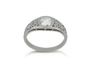 Diamond carved solitaire ring, circa 1915.