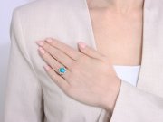 Victorian turquoise and diamond coronet cluster ring, circa 1880. 