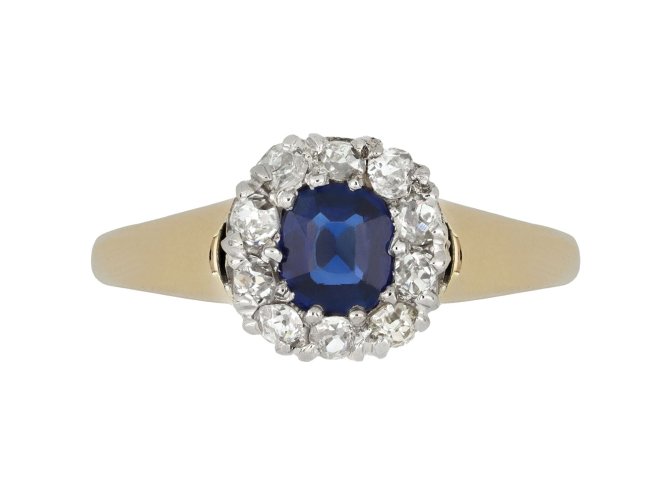 Sapphire and diamond ring, circa 1900