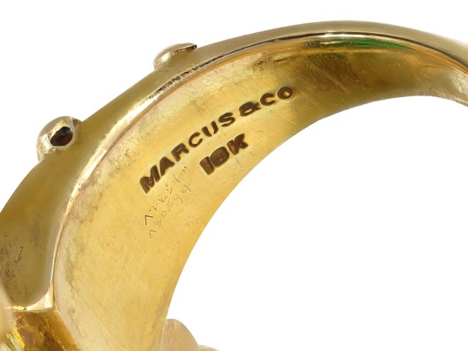 Marcus and Co. emerald and yellow diamond ring, American, circa 1895.