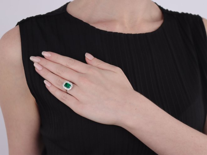 Colombian emerald and diamond coronet cluster, circa 1925.