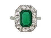 Colombian emerald and diamond coronet cluster, circa 1925.