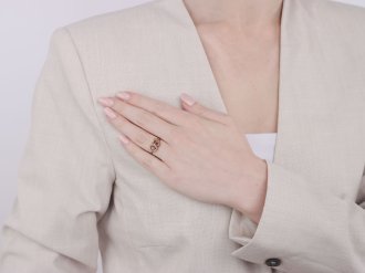 Ruby and diamond double heart ring, circa 1840s.