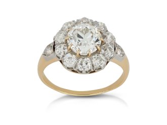 Edwardian diamond coronet cluster ring, circa 1910.