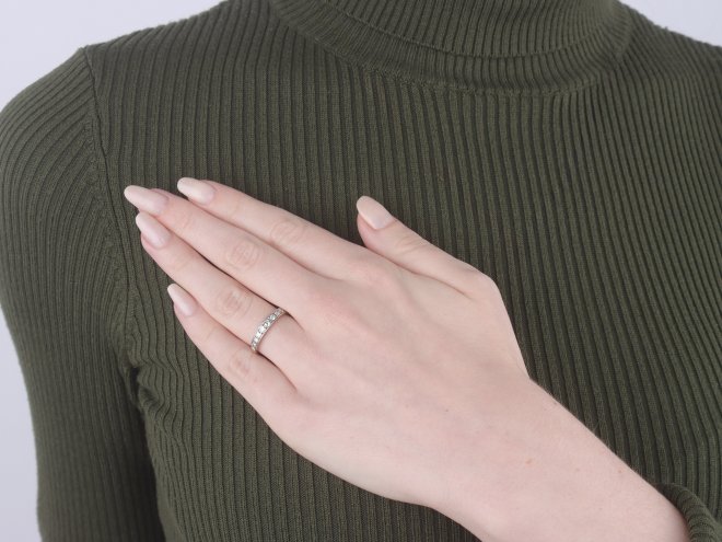 Diamond half eternity ring, circa 1940.