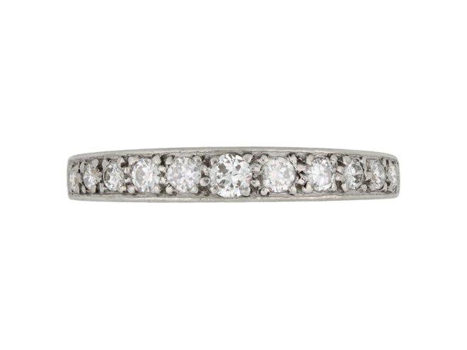 Diamond half eternity ring, circa 1940.