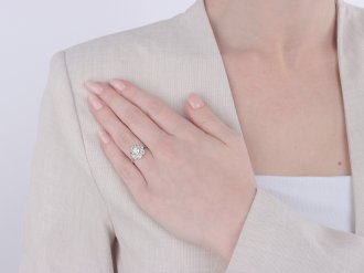 Diamond cluster ring, circa 1920.