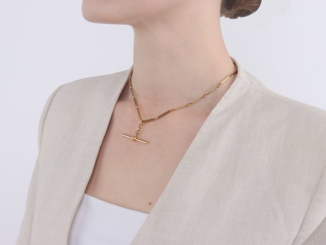 Gold Albert chain, circa 1900.