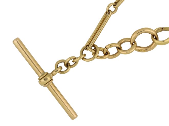 Gold Albert chain, circa 1900.