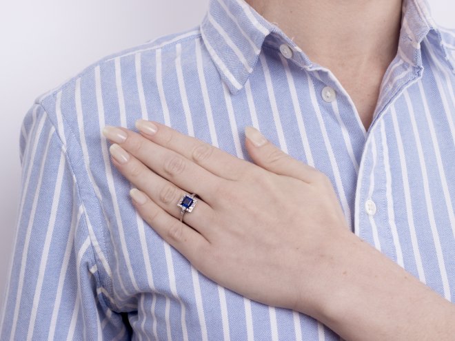 Art Deco sapphire and diamond coronet cluster ring, circa 1935.