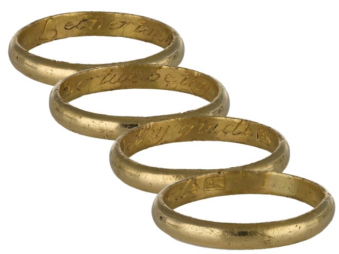 Gold posy ring 'Let vertue be thy guide', English, circa 1775 1800.