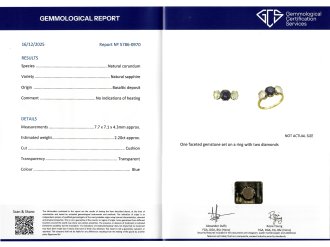 Sapphire and diamond three stone ring, circa 1910. 