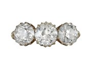 Old cut diamond three stone ring by Lawrence & Linguard, English, 1901. 
