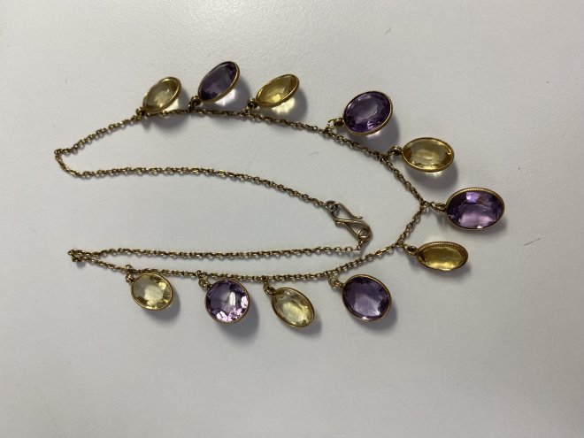 necklace citrine and amethyst 