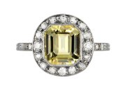 Yellow sapphire and diamond cluster ring, circa 1925.