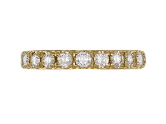 Diamond full eternity ring, French, circa 1970. 