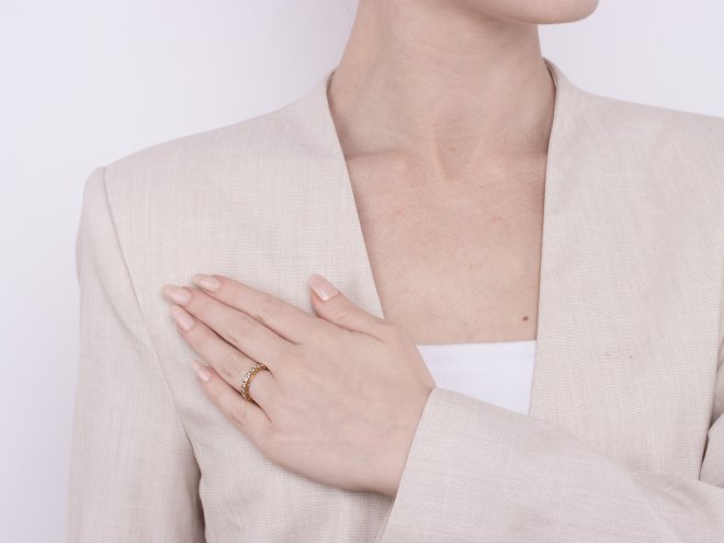 ALLIANCE En or jaune, sertie de diamants de taille brillant