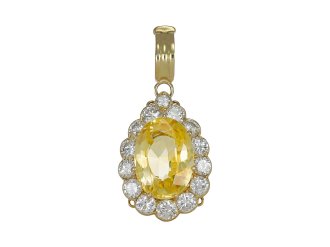 Van Cleef & Arpels yellow sapphire and diamond pendant, circa 1980.