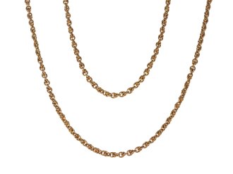 Yellow gold chain, circa 1900.
