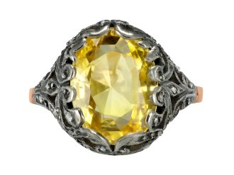 Yellow Sapphire Cluster Ring, Italian, circa 1880.