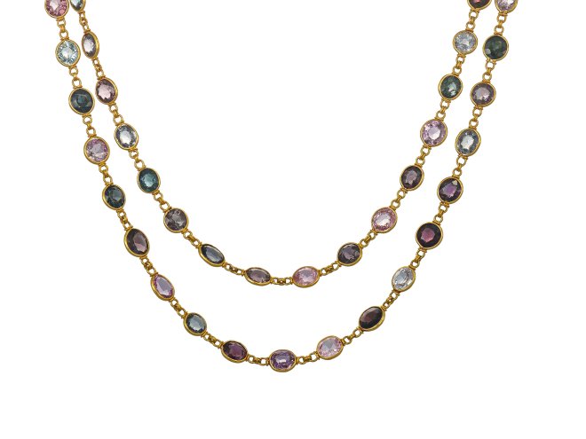 Spinel longuard chain, circa 1905.