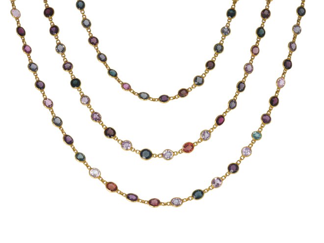 Spinel longuard chain, circa 1905.