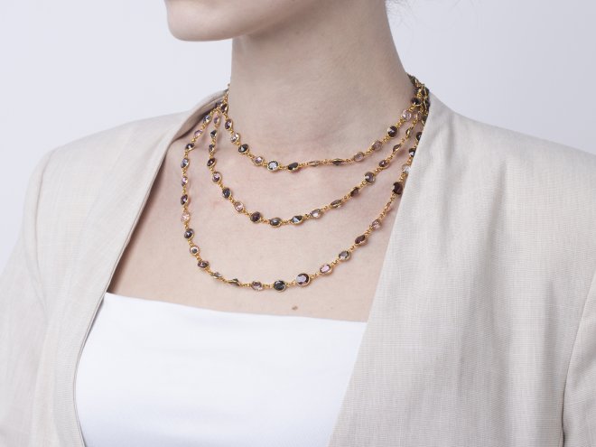 Spinel longuard chain, circa 1905.