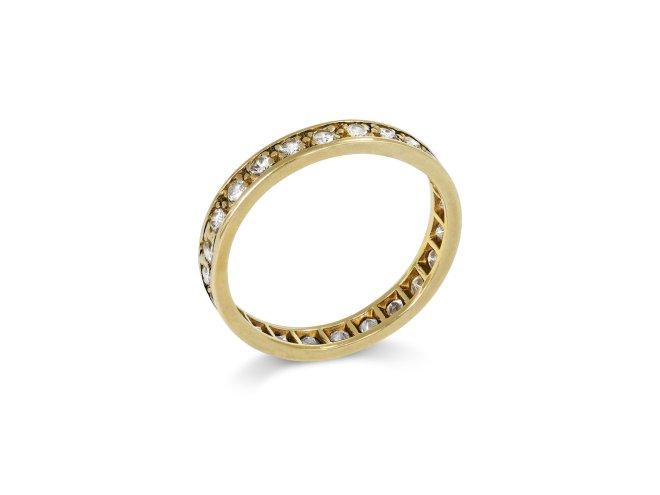 Diamond full eternity ring, English.