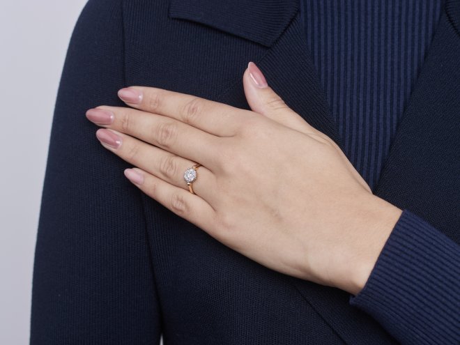 Victorian diamond coronet cluster ring, English, 1892.