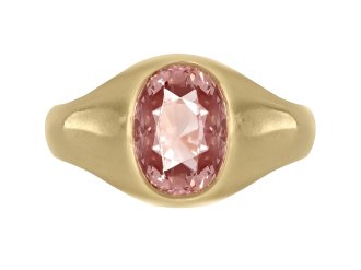 Padparadscha Ceylon sapphire ring.